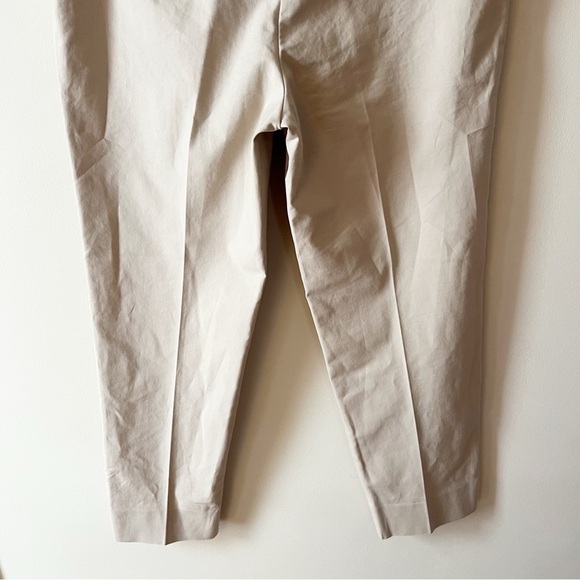 Lafayette 148 Tan Trousers Tapered leg High Rise Ankle Fit Cotton Size 8 - Picture 7 of 9